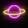 Planet Neon Light LED Signs Décoration Murale, Planet Neon Signs LED Neon Wall Sign Rose Neon Lights USB/Batterie Suspendus Néon Light, Pour La Maison, Bar, Fête De Fête