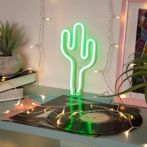 Néon LED Cactus à Piles VertAA - LR6 – Image 2