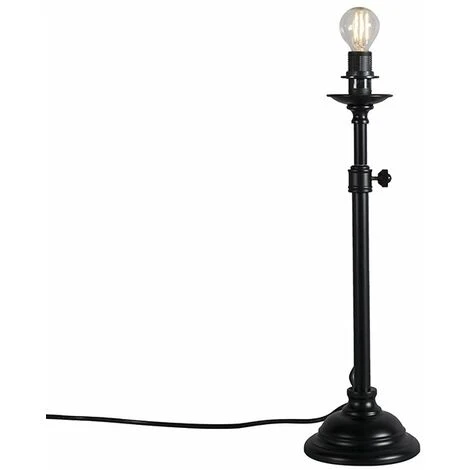 QAZQA Kaso - Lampe De Table Rustique - 1 Lumière - Ø 130 Mm - Noir - Classique/Antique,Rustique - Éclairage Intérieur - Salon I Chambre I Cuisine I Salle à Manger