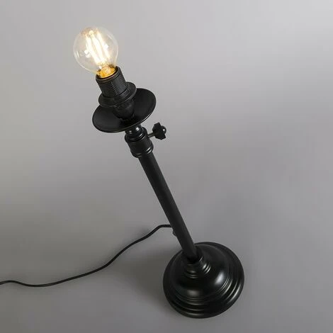 QAZQA Kaso - Lampe De Table Rustique - 1 Lumière - Ø 130 Mm - Noir - Classique/Antique,Rustique - Éclairage Intérieur - Salon I Chambre I Cuisine I Salle à Manger – Image 2