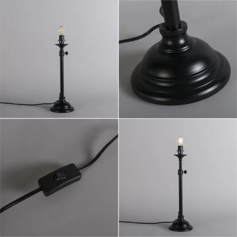 QAZQA Kaso - Lampe De Table Rustique - 1 Lumière - Ø 130 Mm - Noir - Classique/Antique,Rustique - Éclairage Intérieur - Salon I Chambre I Cuisine I Salle à Manger – Image 3