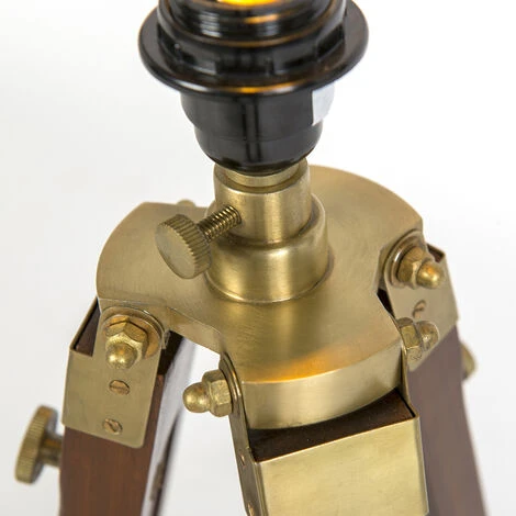 QAZQA Lampadaire Vintage Trépied En Laiton - Cortin – Image 2