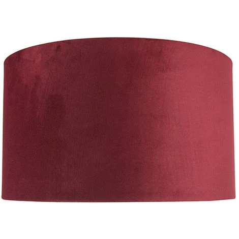QAZQA Cilinder Velours - Abatjour Classique/Antique - Ø 350 Mm - Rouge - – Image 3