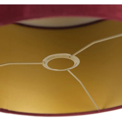 QAZQA Cilinder Velours - Abatjour Classique/Antique - Ø 350 Mm - Rouge - – Image 4