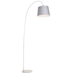 QAZQA Bend - Lampe Arquée Moderne - 1 Lumière - H 2100 Mm - Gris - Moderne - Éclairage Intérieur - Salon I Chambre I Cuisine I Salle à Manger