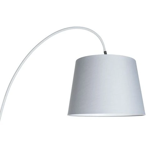 QAZQA Bend - Lampe Arquée Moderne - 1 Lumière - H 2100 Mm - Gris - Moderne - Éclairage Intérieur - Salon I Chambre I Cuisine I Salle à Manger – Image 3