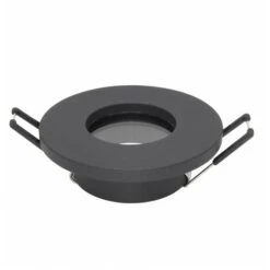 Collerette Support D'encastrement GU10 / MR16 Étanche IP65 - Rond - Noir Mat