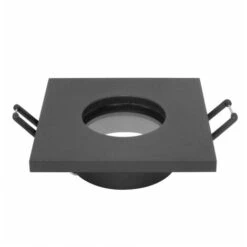 Collerette Support D'encastrement GU10 / MR16 Étanche IP65 - Carré - Noir Mat