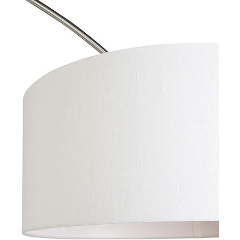 QAZQA Satin - Lampe Arquée Moderne - 1 Lumière - L 1950 Mm - Blanc - Moderne - Éclairage Intérieur - Salon I Chambre I Cuisine I Salle à Manger – Image 2