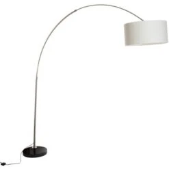 QAZQA Booglamp XXL - Lampe Arquée Moderne - 1 Lumière - H 2250 Mm - Acier - Moderne - Éclairage Intérieur - Salon