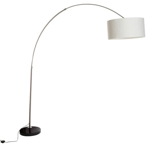 QAZQA Booglamp XXL - Lampe Arquée Moderne - 1 Lumière - H 2250 Mm - Acier - Moderne - Éclairage Intérieur - Salon