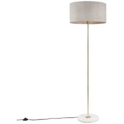 QAZQA Kaso - Lampadaire Moderne - 1 Lumière - H 1650 Mm - Gris - Moderne,Rétro - Éclairage Intérieur - Salon I Chambre I Cuisine I Salle à Manger