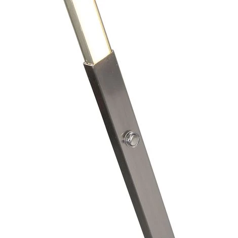 QAZQA Stylish Fl - LED Dimmable Lampadaire Moderne Variateur Inclus - 1 Lumière - H 1500 Mm - Acier - Design,Moderne - Éclairage Intérieur - Salon I Chambre I Cuisine I Salle à Manger – Image 3