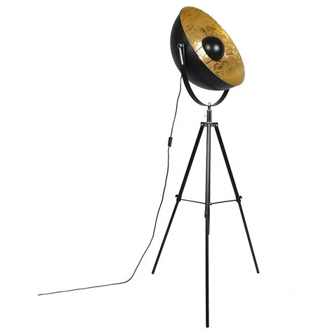 QAZQA Magna Yeyang - Lampe De Table Trépied/tripode Moderne - 1 Lumière - H 160 Cm - Noir - Moderne - Éclairage Intérieur - Salon I Chambre I Cuisine I Salle à Manger