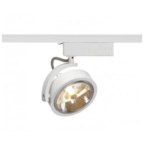 Projecteur Orientable Blanc 120X180mm Pour Rail 3 Allumages Lampe AR111 GU10 230V (non Incl) KALU TRACK SLV DECLIC 152611