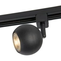 QAZQA Gissi - Système Railspot 3 Phases Moderne - 1 Lumière - Ø 80 Mm - Noir - Moderne - Éclairage Intérieur - Salon I Chambre I Cuisine I Salle à Manger