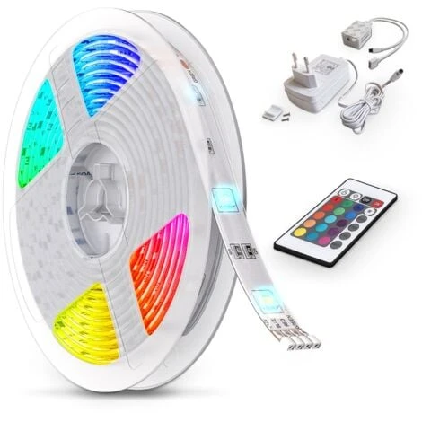 Bande LED 5m Stripe RGB éclairage Décoratif Bande Lumineuse RGB Changement De Couleurs