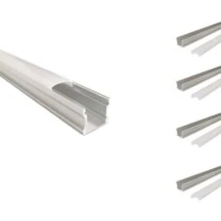 Profilé Aluminium 2m Pour Ruban LED Couvercle Opaque (Pack De 5) - Blanc - SILAMP