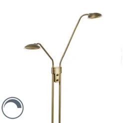 QAZQA Eva - LED Dimmable Lampe De Lecture Moderne Variateur Inclus - 2 Lumière - H 1465 Mm - Bronze - Moderne - Éclairage Intérieur - Salon I Chambre