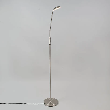 QAZQA Eva - LED Dimmable Lampe De Lecture Moderne Variateur Inclus - 1 Lumière - H 1490 Mm - Acier - Moderne - Éclairage Intérieur - Salon I Chambre – Image 3