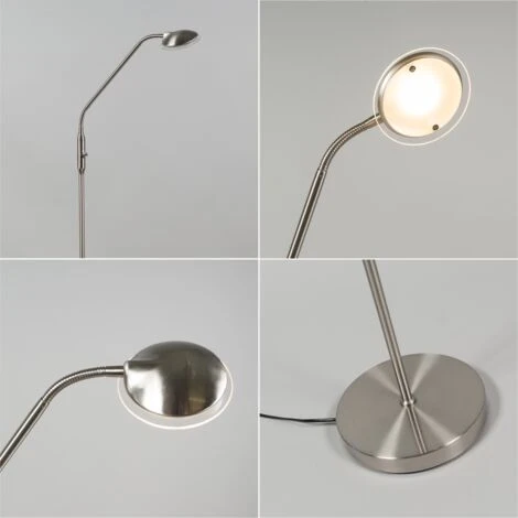 QAZQA Eva - LED Dimmable Lampe De Lecture Moderne Variateur Inclus - 1 Lumière - H 1490 Mm - Acier - Moderne - Éclairage Intérieur - Salon I Chambre – Image 4