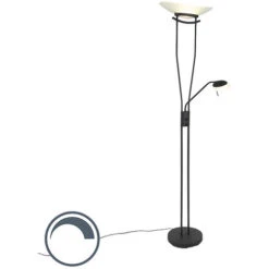 QAZQA Lexus - LED Dimmable Lampadaire Avec Lampe De Lecture Moderne Variateur Inclus - 1 Lumière - H 1800 Mm - Noir - Moderne - Éclairage Intérieur - Salon I Chambre