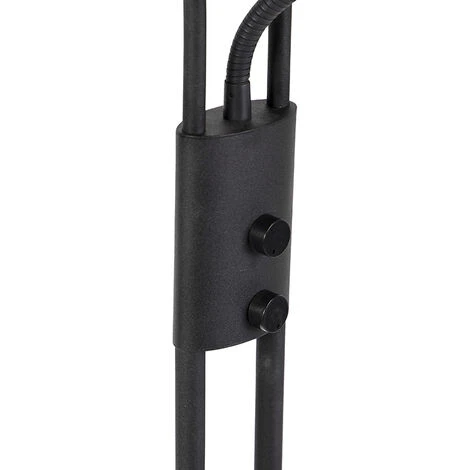 QAZQA Lexus - LED Dimmable Lampadaire Avec Lampe De Lecture Moderne Variateur Inclus - 1 Lumière - H 1800 Mm - Noir - Moderne - Éclairage Intérieur - Salon I Chambre – Image 2