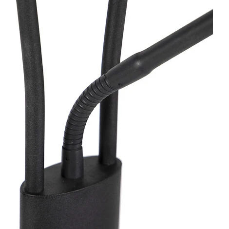 QAZQA Lexus - LED Dimmable Lampadaire Avec Lampe De Lecture Moderne Variateur Inclus - 1 Lumière - H 1800 Mm - Noir - Moderne - Éclairage Intérieur - Salon I Chambre – Image 4