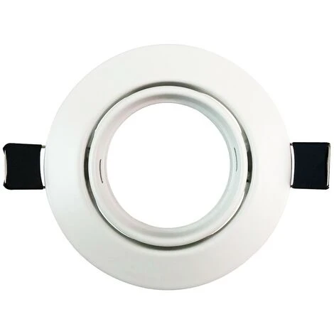 EUROPALAMP Lot De 20 Collerettes Supports Encastrables Orientables Spot LED Rond Blanc - Diametre 90mm - Trou De Perçage 65mm – Image 2