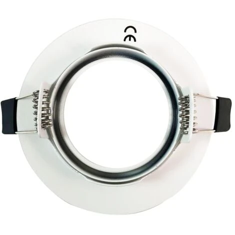 EUROPALAMP Lot De 20 Collerettes Supports Encastrables Orientables Spot LED Rond Blanc - Diametre 90mm - Trou De Perçage 65mm – Image 4