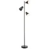 B.K.Licht Lampadaire Design LED Métal Lampe Retro Sur Pied Orientable Noir 230V