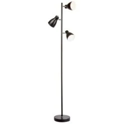 B.K.Licht Lampadaire Design LED Métal Lampe Retro Sur Pied Orientable Noir 230V