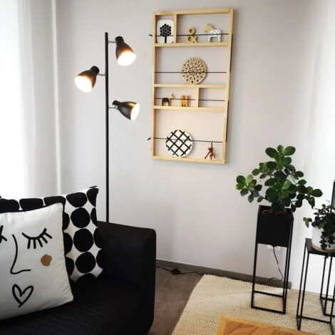 Lampadaire Design Métal 3 Spots Noir-doré Vintage Retro Spots Orientables Pivotables – Image 5