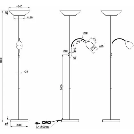 Projecteur De Plafond Lampadaire Verre Blanc Salon éclairage Stand Lampe Réalité Lumières R40063107 – Image 5