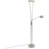 QAZQA Ibiza - LED Dimmable Lampadaire Avec Lampe De Lecture Moderne Variateur Inclus - 1 Lumière - H 180 Cm - Acier - - Éclairage Intérieur - Salon I Chambre I Cuisine I Salle à Manger