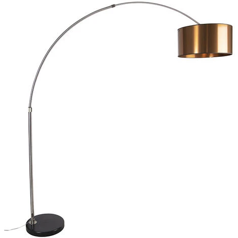 QAZQA Booglamp XXL - Lampe Arquée Moderne - 1 Lumière - H 2470 Mm - Acier - Moderne - Éclairage Intérieur - Salon