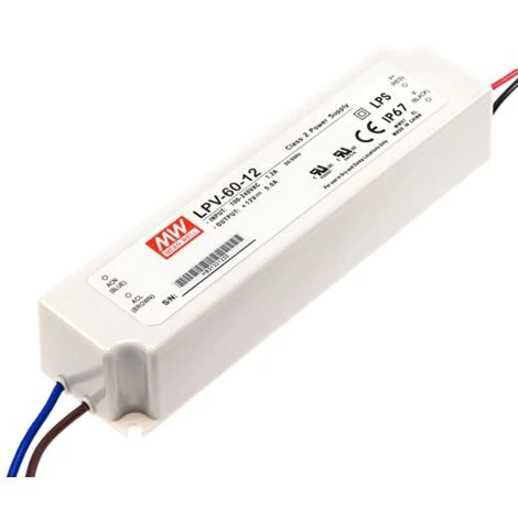 Alimentation LED 12V 60W IP67 Entrée 230VAC