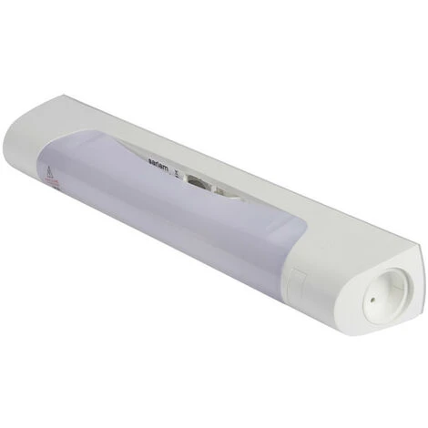 Legrand Applique Standard 470mm IP24 Et IK04 Prismaline à équiper De Lampe Linolite S19 Avec Prise Rasoir (189859)