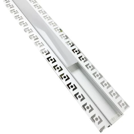 Profilé Aluminium Encastré 1m Pour Ruban LED Double Couvercle Blanc Opaque - SILAMP – Image 3