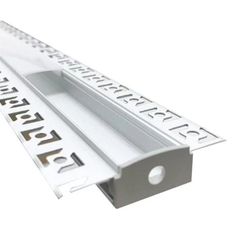 Profilé Aluminium Encastré 1m Pour Ruban LED Double Couvercle Blanc Opaque - SILAMP – Image 4