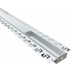 Profilé Aluminium Encastré 2m Pour Ruban LED Double Couvercle Blanc Opaque - SILAMP