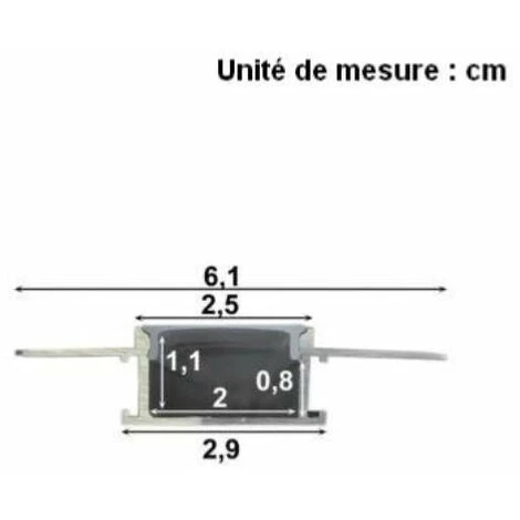 Profilé Aluminium Encastré 2m Pour Ruban LED Double Couvercle Blanc Opaque - SILAMP – Image 2