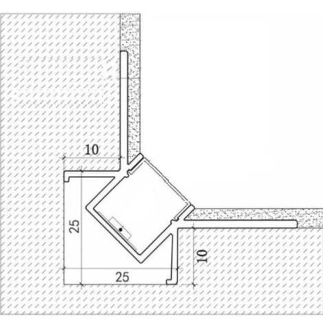 Profilé Aluminium Encastré D'angle 2m Pour Ruban LED Couvercle Blanc Opaque - SILAMP – Image 4