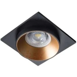 Support De Spot Encastrable Perçage 68mm Carré Noir / Or / Noir