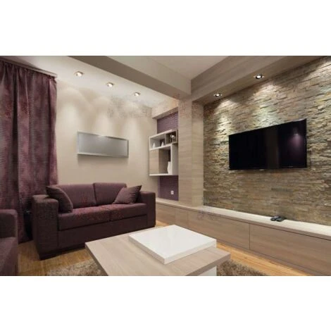 Support De Spot Encastrable Perçage 68mm Carré Noir / Or / Noir – Image 3