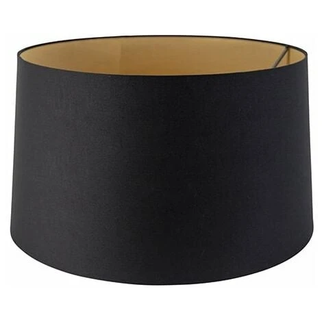 QAZQA Rond Schuin Katoen - Abatjour Moderne - Ø 500 Mm - Noir - Moderne -