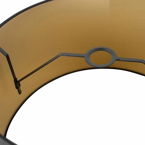 QAZQA Rond Schuin Katoen - Abatjour Moderne - Ø 500 Mm - Noir - Moderne - – Image 3