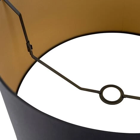 QAZQA Rond Schuin Katoen - Abatjour Moderne - Ø 500 Mm - Noir - Moderne - – Image 4