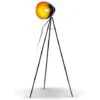 Lampadaire Rétro Noir Doré Lampe à Pied Métal Design Vintage E27