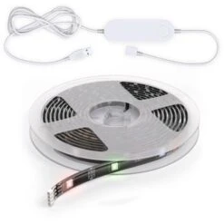 Ruban LED Connecté Noir Dimmable 2m Smart LED Stripe Compatible Avec Amazon Alexa Echo Dot & Google Home Avec Télécommande 230V Auto-adhésif